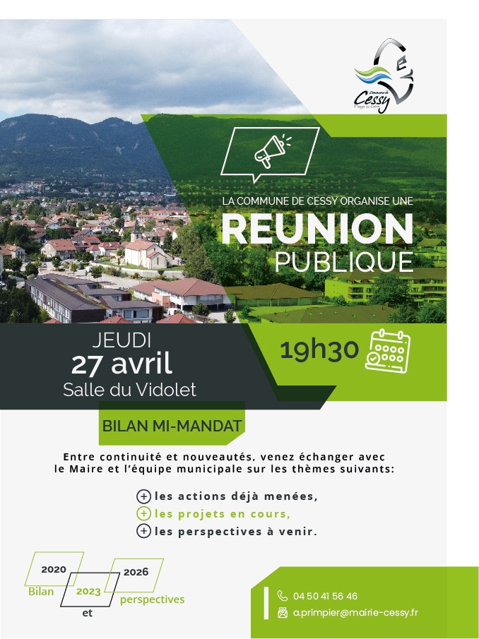 Réunion publique bilan mi-mandat - 27/04 - 19h30 - salle du Vidolet